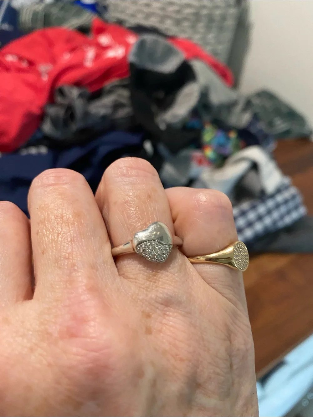 John Hardy Silver Pebble Diamond Heart Ring - Picture 2 of 7